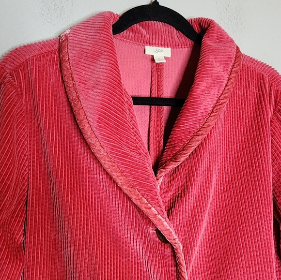 J. Jill Pink Corduroy Velvet Button Front Jacket Pockets Size 1X - Picture 9 of 16